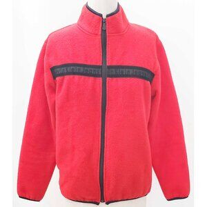 Vintage Calvin Klein Jeans Women's Red Fleece Jacket Made in USA M